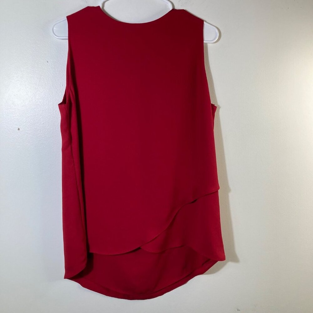 Womens Chicos Clarissa Blouse Red M Lined Polyester Aysmmetrical